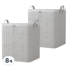 메이크마인 깔끔패턴 대용량 이불 의류 패브릭 정리함, 그레이, 8개