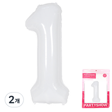 파티쇼 숫자 은박풍선 대형 1, 화이트, 2개