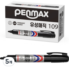 PENMAX Jumbo 油性筆 109, 黑色, 5個