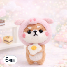 아트조이 DIY 양모펠트 키트, 6세트, 돼지시바