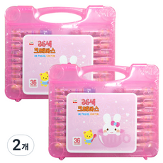 영아트 크레파스 여아용 2p, 36색, 2개