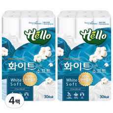 Hello White Soft3層捲筒衛生紙, 27m, 30入, 4個
