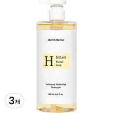 CH6 퍼퓸드 알로포시아 샴푸 플로럴솝, 3개, 500ml