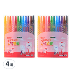 morning glory 不用削旋轉著用的圓圈圓圈彩色鉛筆 粉色, 4個, 12色