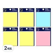 便利貼 黃色 75 x 76 mm 4入 + 天藍色 75 x 76 mm + 粉紅色 75 x 76 mm, 混合色, 2套