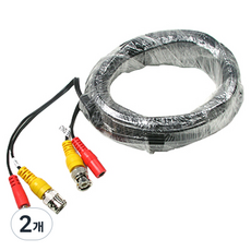 Coms BNC DC 5.5 電源 CCTV 線材 灰黑色 10m, C3466, 2個