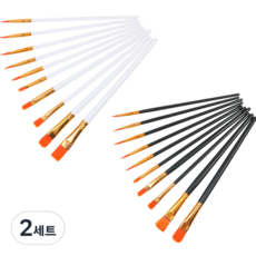 KHOHIMO 水彩畫筆 黑色 10種 + 白色 10種 套組 3W063, 2套