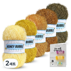 Knitt 蜂蜜泡泡菜瓜布毛線 90g x 5p + 9種菜瓜布圖案組, 06 棕色 B系列, 2套