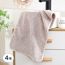 Sonio Line 柔軟沐浴浴巾 80g 聚酯纖維 中, 04 棕色, 4個