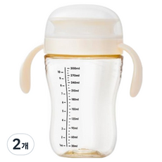 AttiRabbit 幼兒防漏360度自主學習杯, 2個, 300ml, 白色