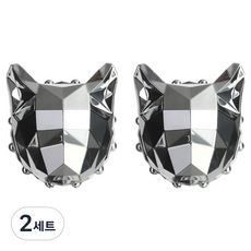 디캣 차량용 방향제 미러실버 2p + 리필액 30ml + 일반클립 2p + 장클립 2p + 리필링 4p + 포장박스 + 쇼핑백 세트 전차종호환, 2세트, 블랙체리향