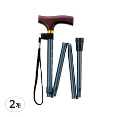 마키테크코리아 플라워 빅핸드 접이식 지팡이 OT-802, 체크블루, 2개