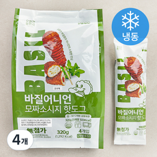 오늘의간식 바질어니언 모짜소시지 핫도그 (냉동), 80g, 4개입, 4개