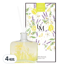 유멜 프리저브드 디퓨저 + 화이트 섬유스틱 3p, 레몬버베나, 200ml, 4세트