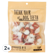 띵크유어도그티 강아지 딩고껌 소형 15P, 연어, 240g, 2개 연어, 240g, 2개