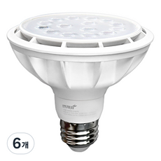 번개표 LED 집중형 램프 15W PAR30, 화이트바디 + 주광색, 6개