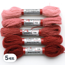 JoyJasu Appleton 羊毛繡線 5件組, 5套, 754, 755, 756, 757, 758