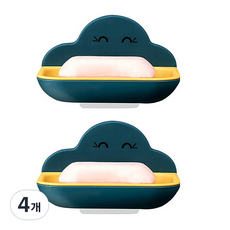 RIVER-GREEN 黏貼式笑臉肥皂架, 深綠色, 4個