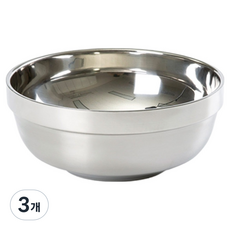올비아 SUS304 이중 면기 18cm, 실버, 3개