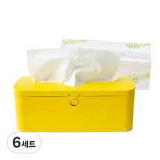 Morning Dew 廚房毛巾 100p + 毛巾盒 黃色, 100張, 6組