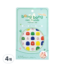 Bong Bong Friends Nail Friends Bong Bong 8歲以上青少年用黏貼式美甲, 亮片馬戲團, 4個