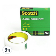 스카치 매직 테이프 810 리필 3인치 24mm x 65m, 3개