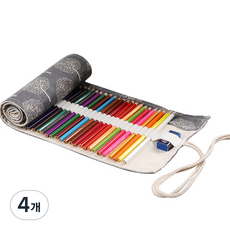 Allode 帆布捲簾式色鉛筆袋 72色 82 x 20 cm, 14 灰樹, 4個