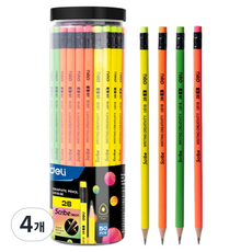 deLi 得力 石墨霓虹筆 50入, 2B, 4個