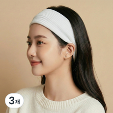 라라듀 탄성 스포츠 헤어밴드, 화이트, 3개