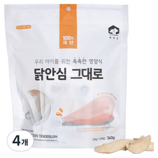 펫러닝 강아지 고양이 닭안심 그대로 간식 12p, 닭가슴살, 360g, 4개