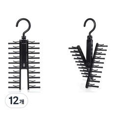 YOUNGGREEN 衣架型20格領帶架, 黑色, 12個