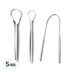 생활감각 스텐 혀 클리너 세트 실버, 5세트