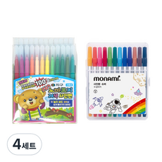Jihwa Chemical 不易乾簽字筆 24色 + Monami 超級簽字筆 12色組合, 混合顏色, 4套
