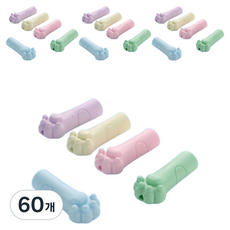 나리다 고양이발 지우개 연필 캡, 랜덤발송, 60개