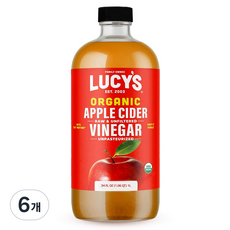 LUCYS 유기농 사과식초, 1L, 6개