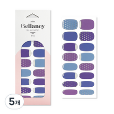 Bellancy 真實凝膠美甲貼 基本款美甲貼紙 16片, 藍色迷你圓點, 5個
