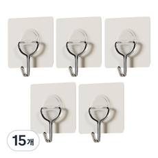 하비티 벽걸이 부착형 후크 세트, 혼합색상, 15개