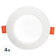 LED 올뉴 다운라이트 매입등 주광색 100mm 7W, 화이트, 4개