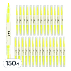 Kumall 兩種粗細螢光筆組, 黃色, 150個