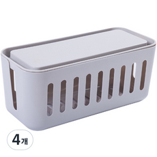 DOSell 手機支架電源排插收納盒, 4個, 灰色