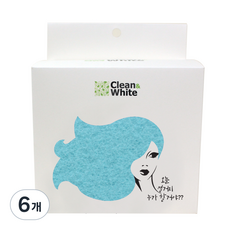 클린앤화이트 무흠집 구리나노 파스텔 수세미 스카이블루, 8개, 6개