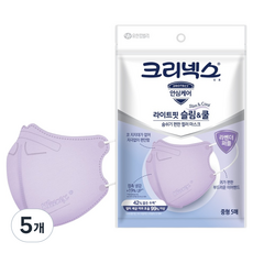크리넥스 라이트핏 쿨마스크 중형, 5개입, 5개, 라벤더퍼플