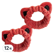 溫柔多情 厚實貓咪洗臉髮帶 20 x 20cm, 酒紅色, 12個