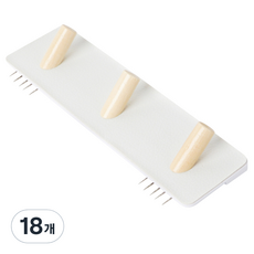 모노플랫 원목 똑또기핀 직사각 3구 벽지핀, 혼합색상, 18개