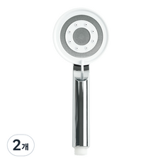 bathtem 5段式水壓調節蓮蓬頭, 銀色, 2個