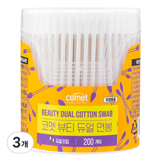 comet 美容圓頭尖頭雙頭棉花棒, 200入, 3個