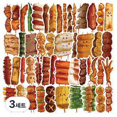 오로라데코덴 데코 다꾸 스티커 50종 세트, 혼합색상, 3세트