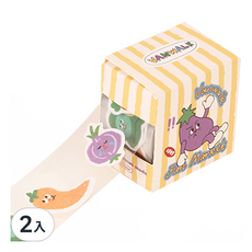 Fun Market 可愛卡通貼紙、K484、10g、果蔬(黃)-1捲, 2入