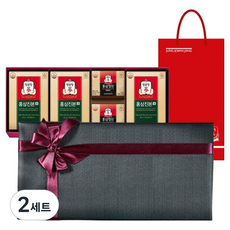 정관장 다보록 감사휘편 홍삼진본 40ml x 15p + 홍삼정환 12.6g x 2p 리본 포장 선물세트 + 쇼핑백, 2세트