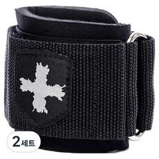 하빈져 리스트 서포트 헬스보호대 양손 세트, 2세트, 블랙